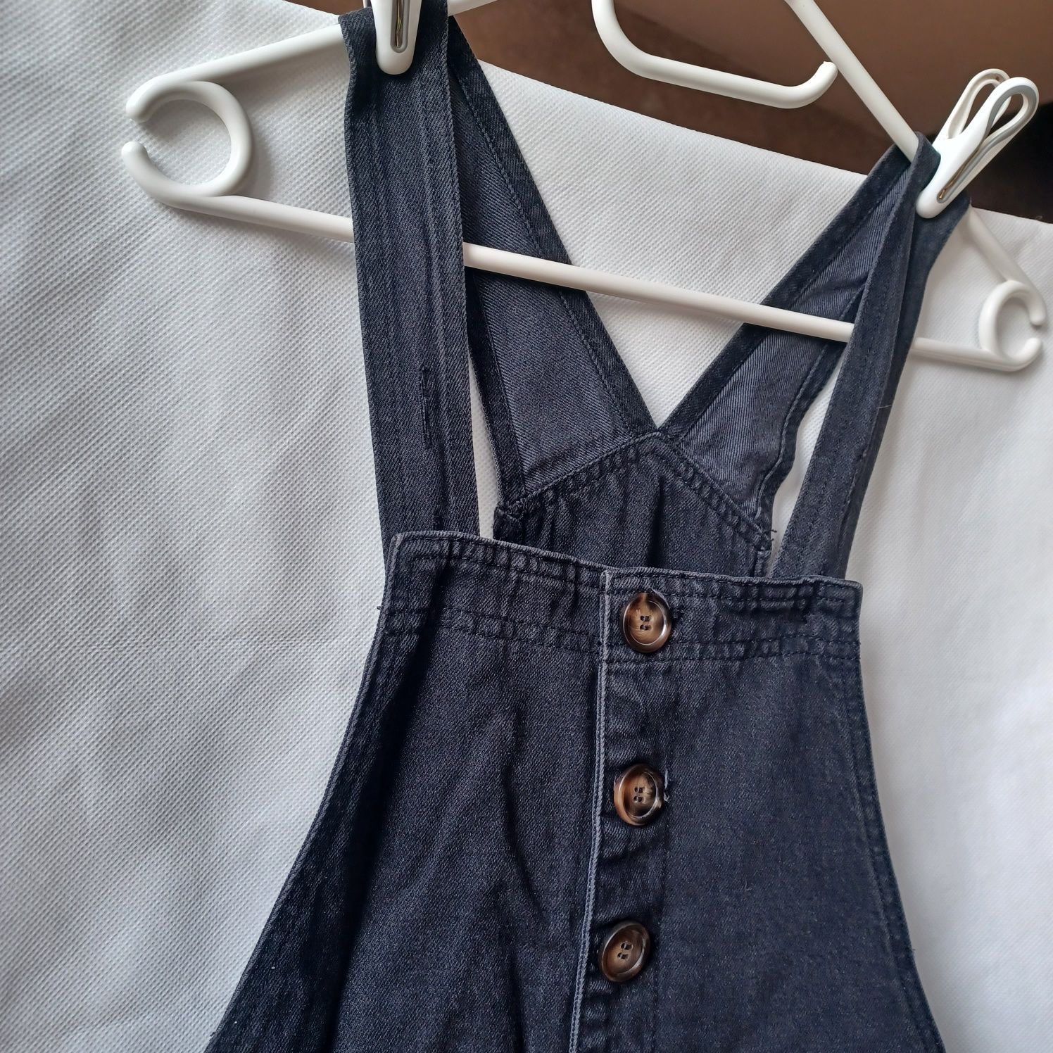 Ogrodniczki kombinezon czarne jeansowe dżinsowe XS 34 push up jeans
