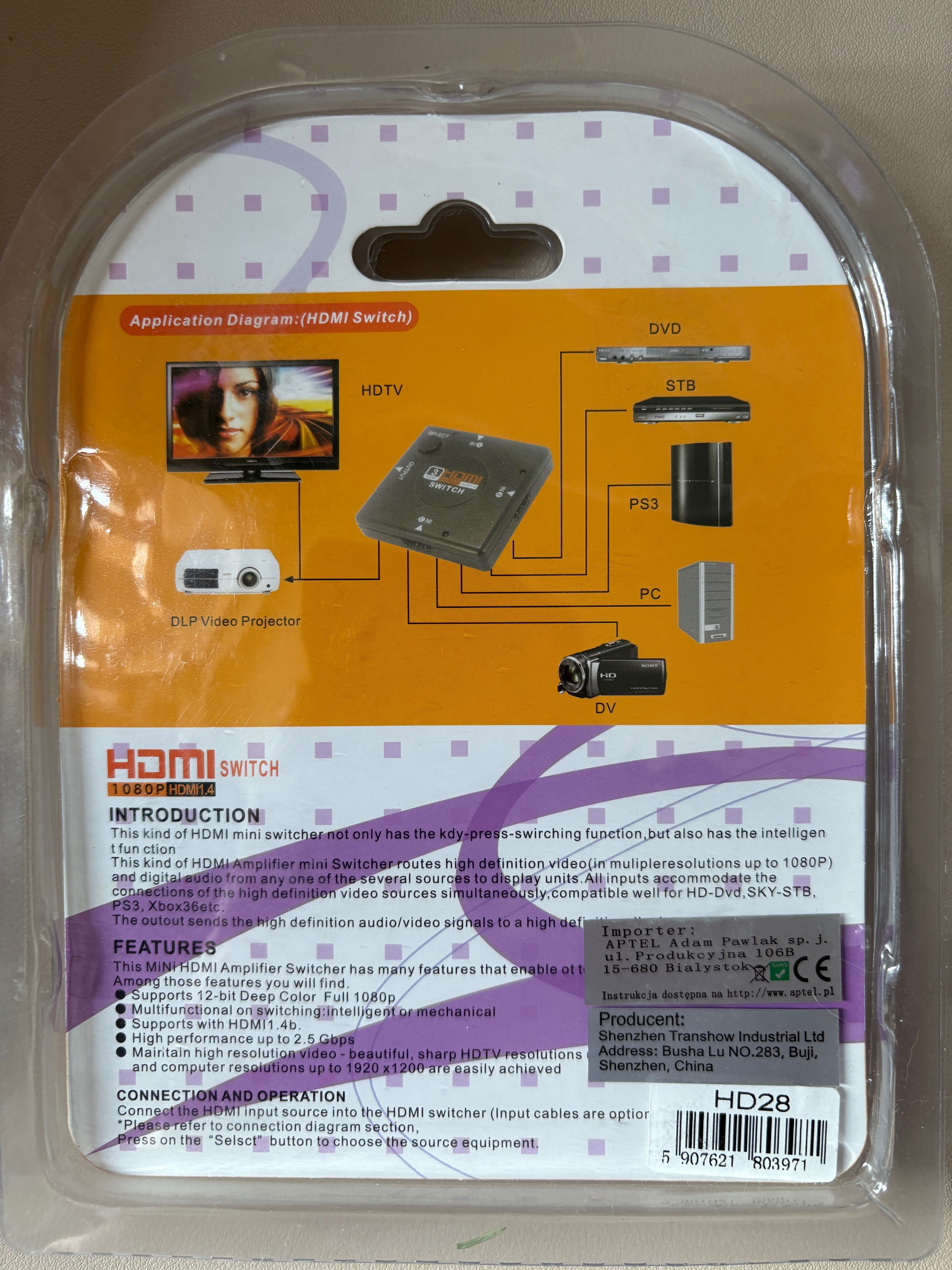 Rozdzielacz / splitter rozgałęźnik HDMI + GRATIS