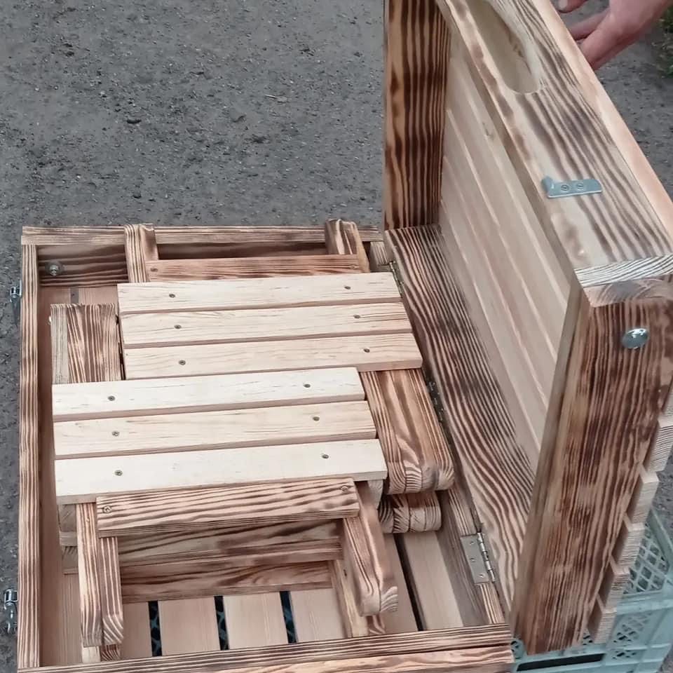 Стіл стілець дерев’яний розкладний складний набір столик