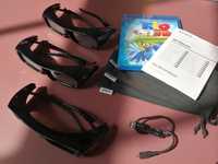 Zestaw 3 x Sony TDG-BR250 3D glasses / okulary 3D + bajka Rio