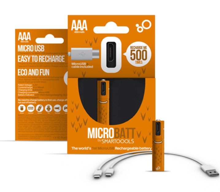 Аккумулятор ААА 450 ма с зарядкой от USB AAA аккум +LED мизинчик