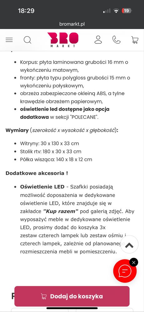 Mebloscianka do salonu