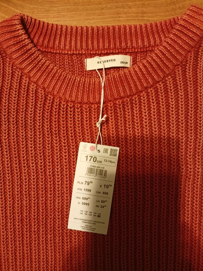 NOWY! Sweter chłopięcy Reserved (rozmiar 170 cm)