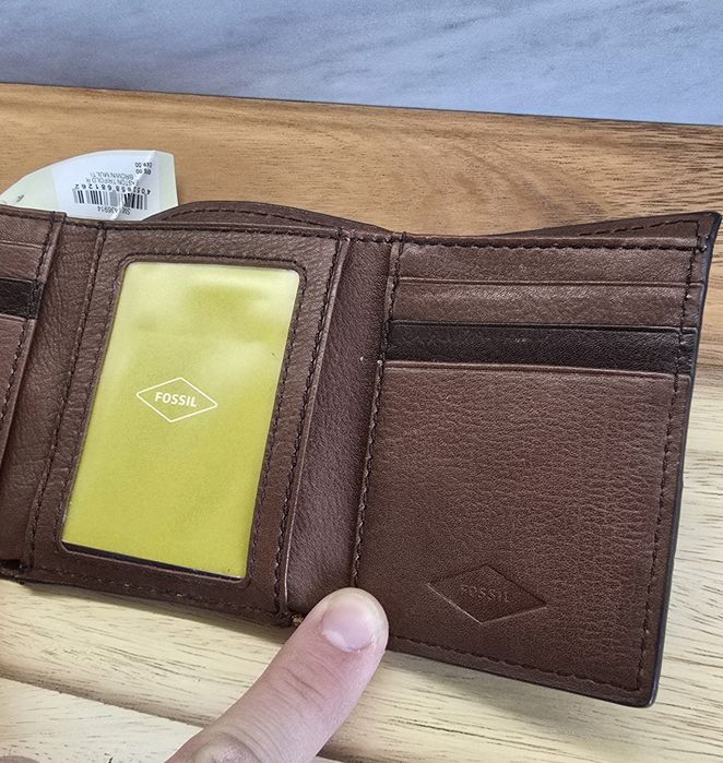 Oryginalny Fossil Męski portfel skórzany Trifold