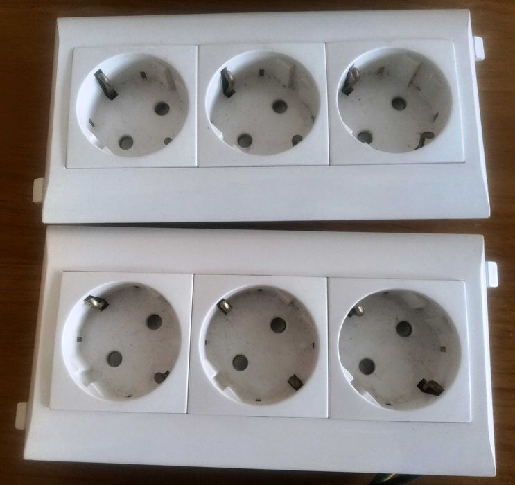 Tomada Tripla Schuko C\ Obturador Módulos Quadro 45 – Efapel