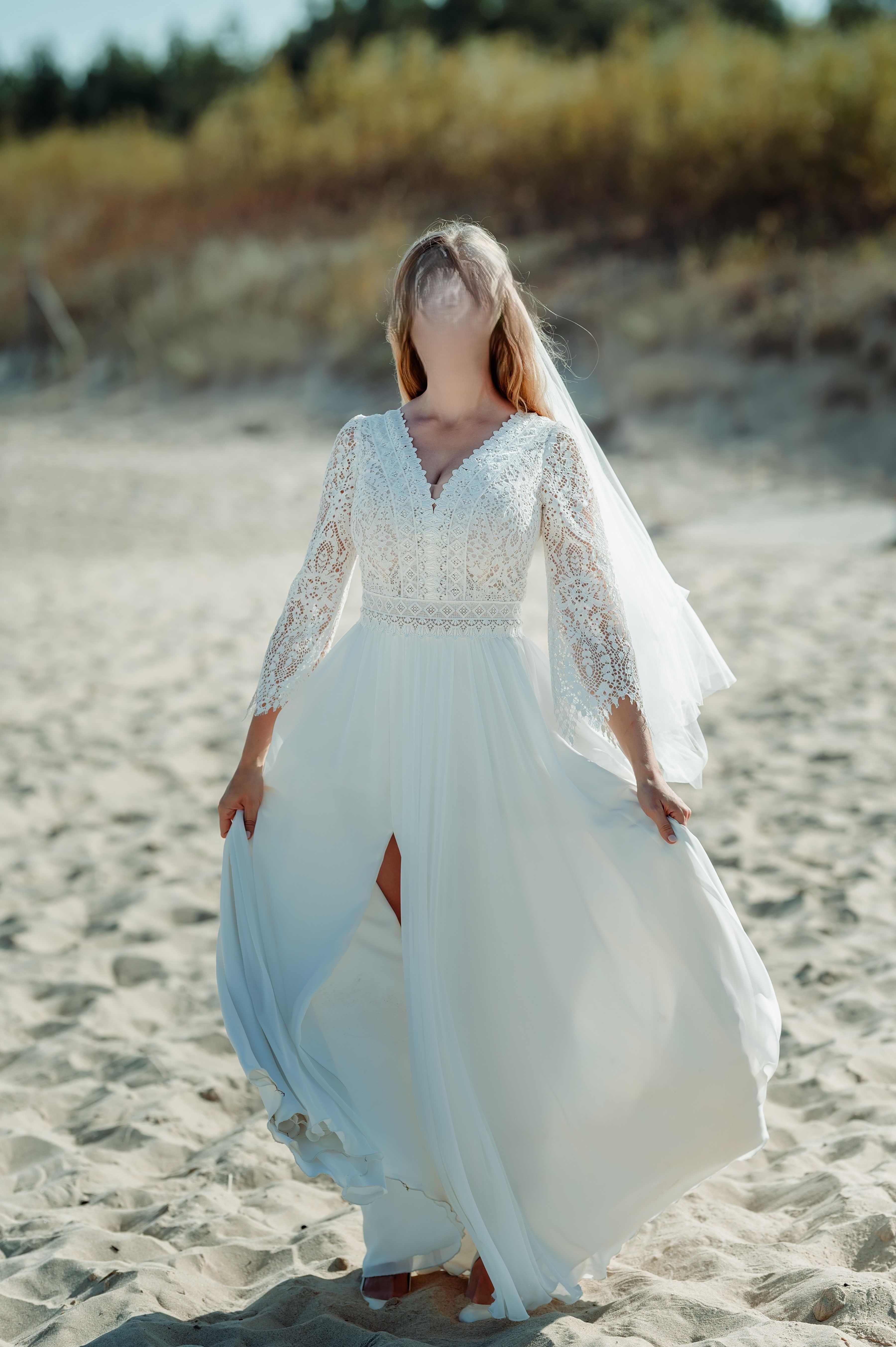 Sukienka ślubna BOHO + welon