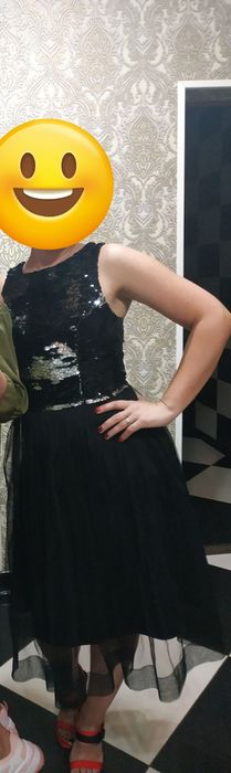 Вечірнє шифонове плаття з паєтками