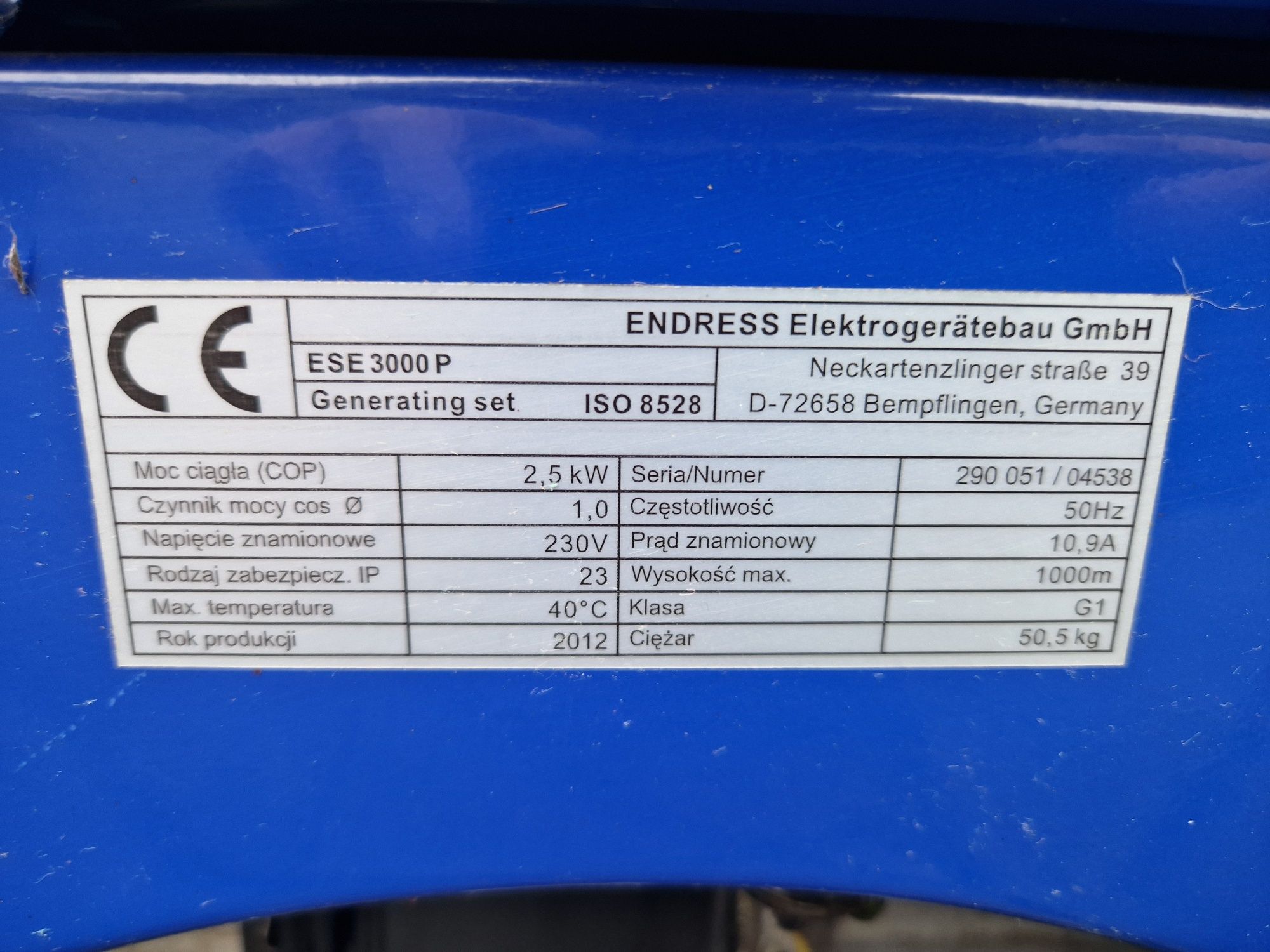 Agregat prądotwórczy Endress ESE 3000P