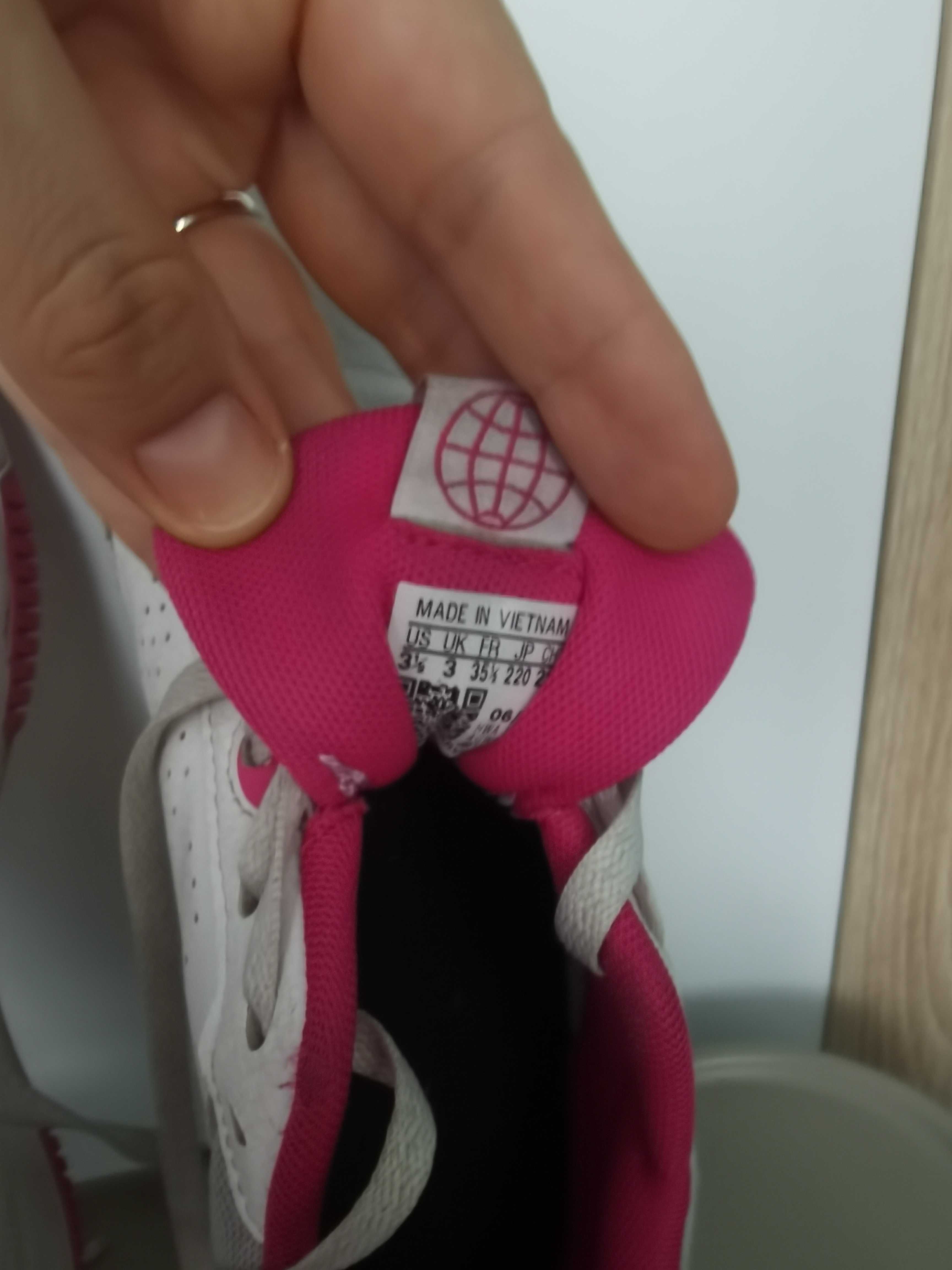 Buty dla dziewczynki adidas biało różowe rozmiar 35 i 1/2