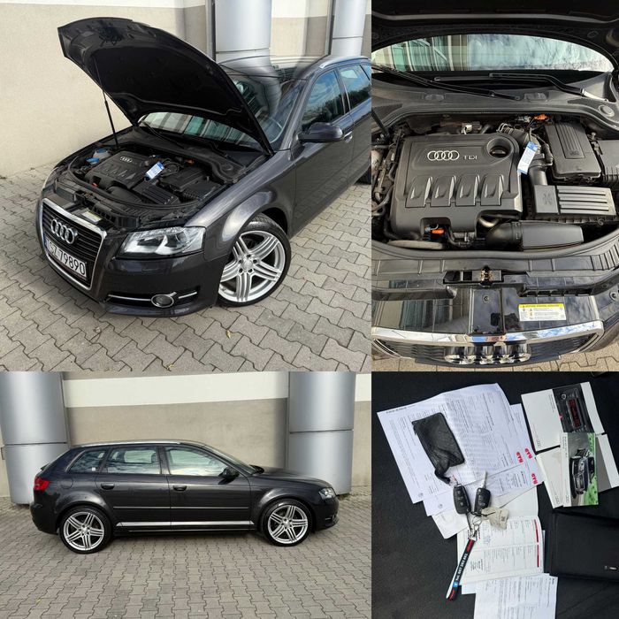 AUDI A3 2,0 TDI 140KM Jak Nowa Klima Bixenon Ledy Alu 18 Bose Servis