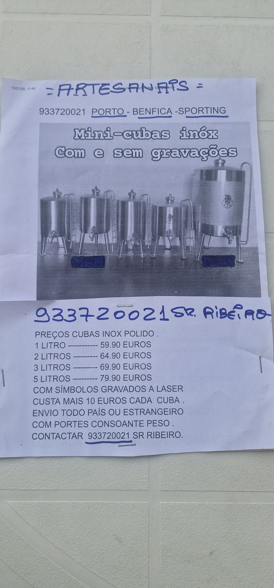 Vendo cubas inox polido  FCP ou outro clube.