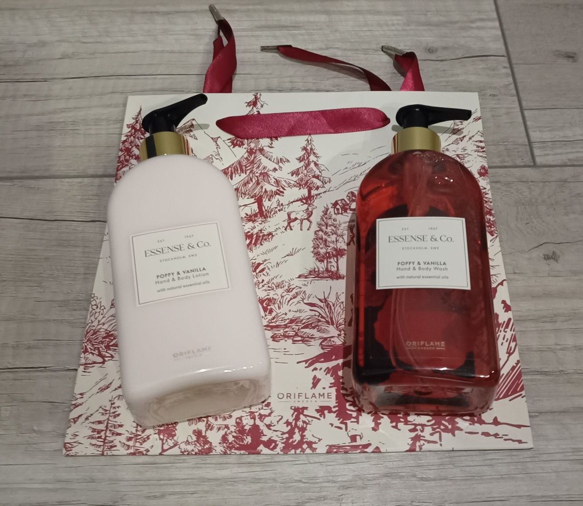 Zestaw Essense&Co Oriflame mak i wanilia żel i balsam w torebce