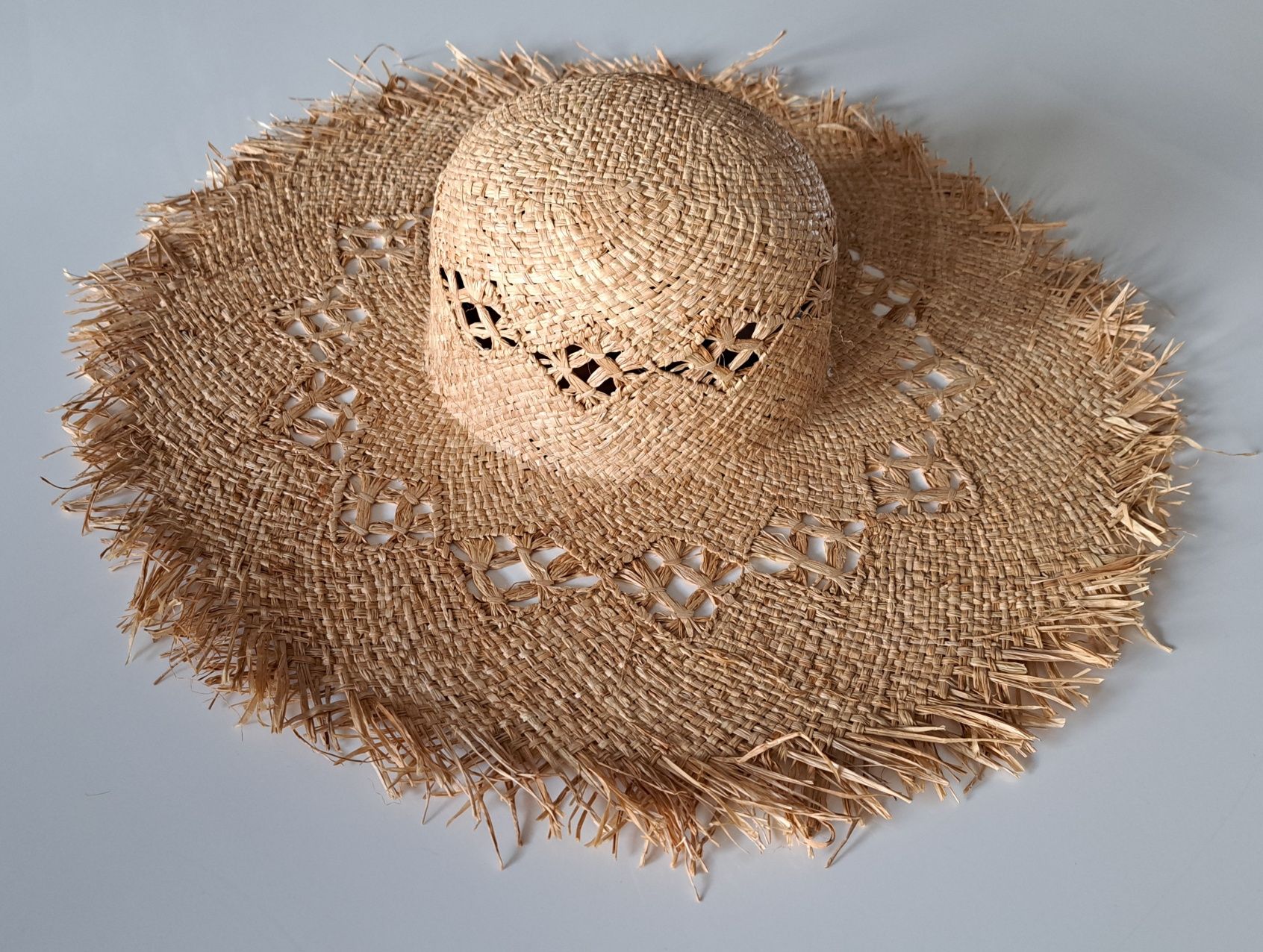 Kapelusz słomkowy z rafi, raffia, panama, ażurowy, męski, damski