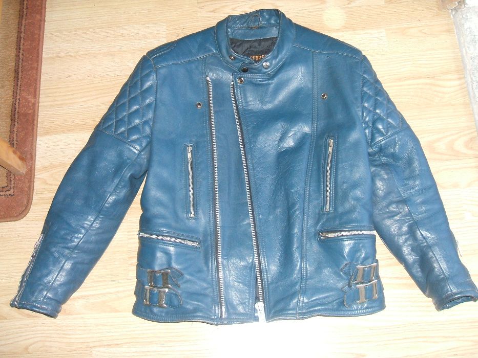 kurtka skórzana niebieska m (50)
