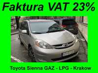 Toyota Sienna Faktura VAT 23%, welury, GAZ LPG, po serwisie za 3650 PLN !!!