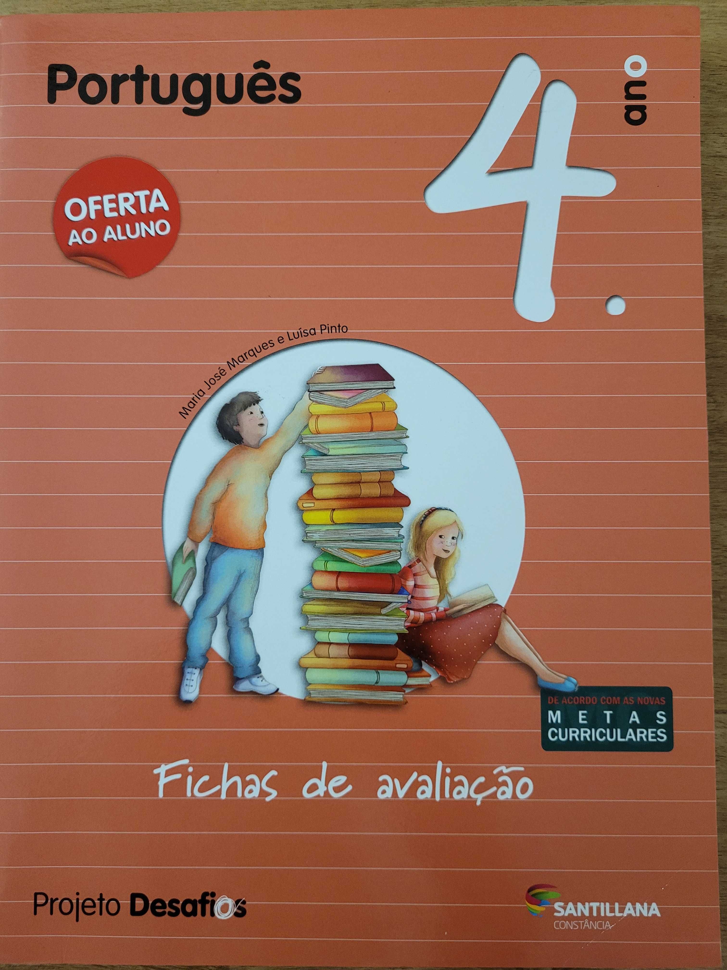 Manual + Fichas de Avaliação Português 4° Ano Santillana