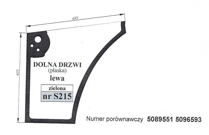 szyba New Holland TD 5010  5020    5030, Case JX 55, 60 - S 215  S 216