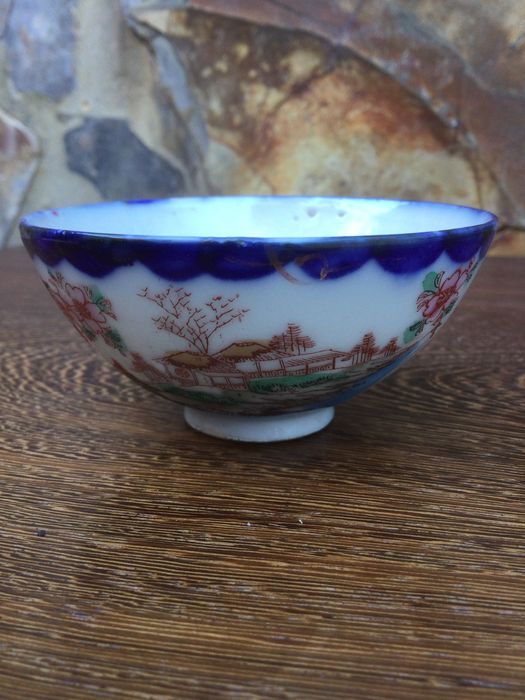 Taça Libação Porcelana Chinesa Qing séc XVIII 8,5 cm