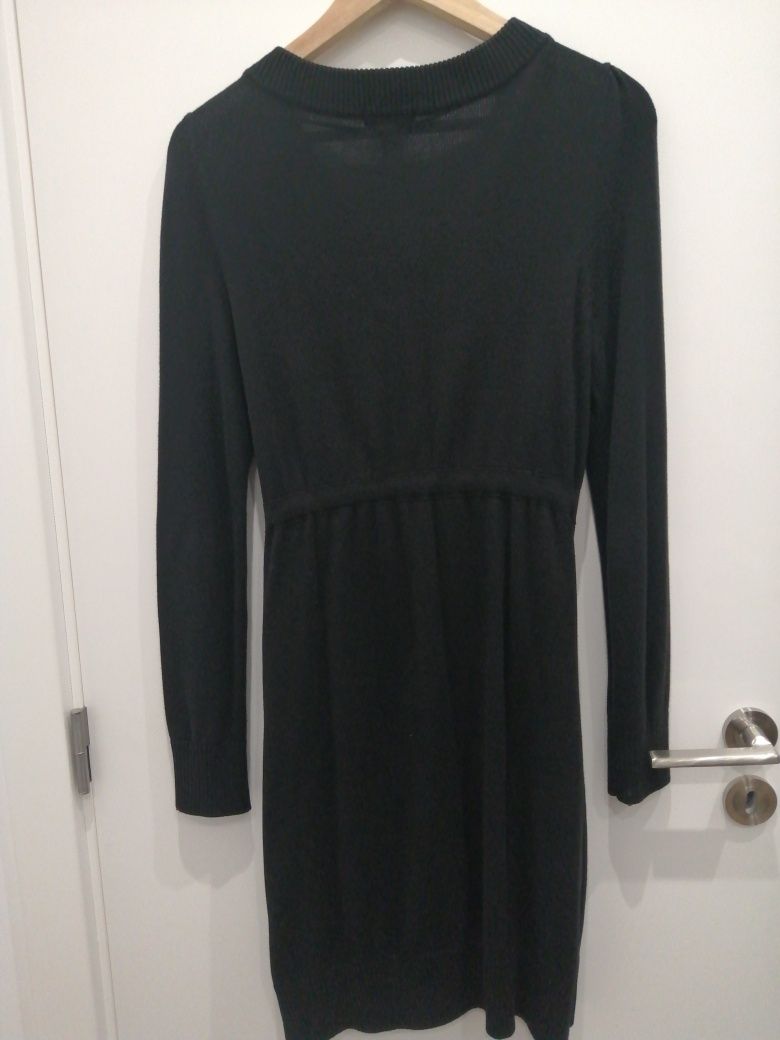 Casaco de malha comprido da H&M, preto tamanho S