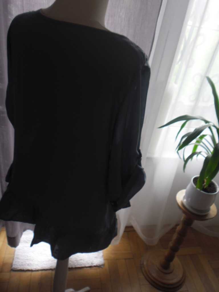 bluzka krótka tunika z baskinką z koronką