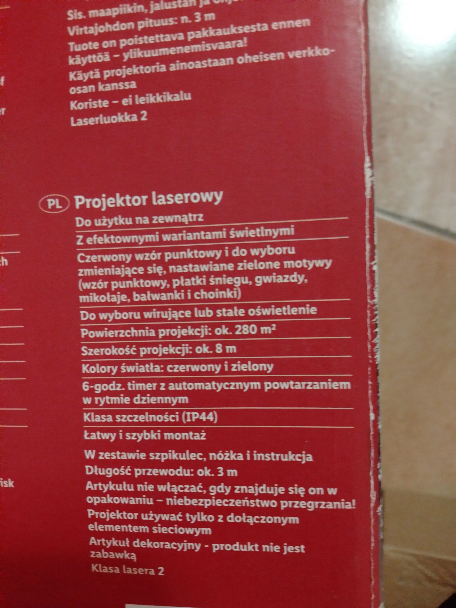 Świąteczny projektor laserowy Melinera
