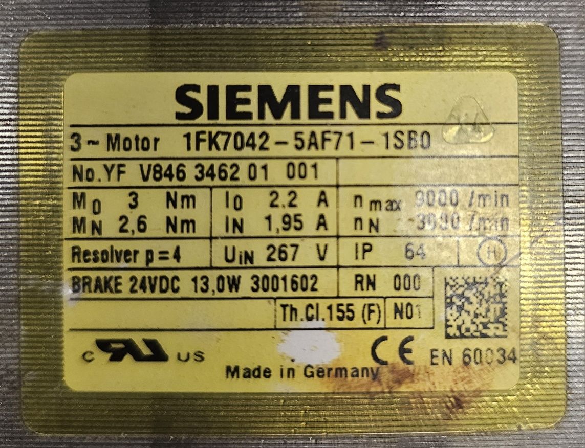 Silnik synchroniczny serwo Siemens 1FK7042-5AF71- 1SB0