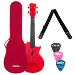 Ukulele koncertowe Cascha Carbon Fibre Red ze stroikiem