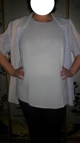 Летний комплект, майка + бузка, блуза, фирмы "grace", 52-54-56 размер