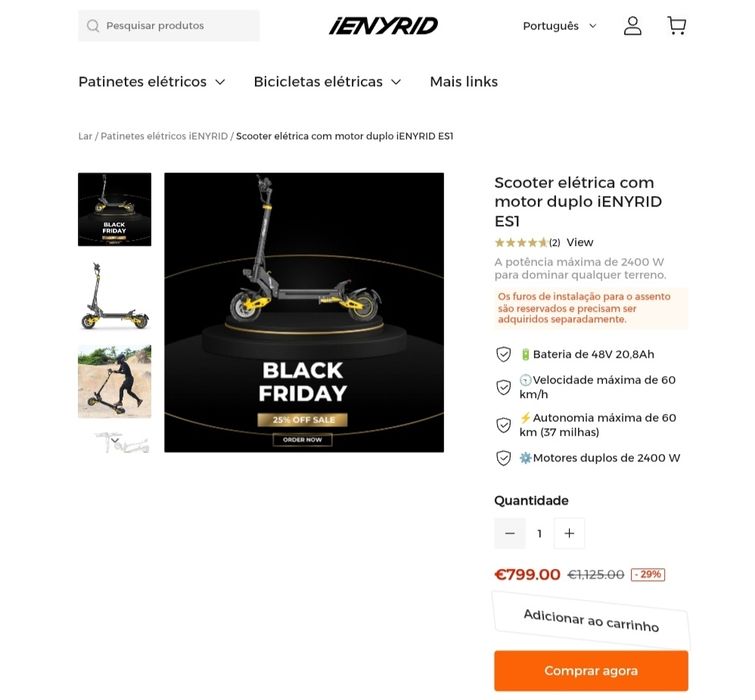 IENYRID IE-ES1 2400w 1 mês de uso