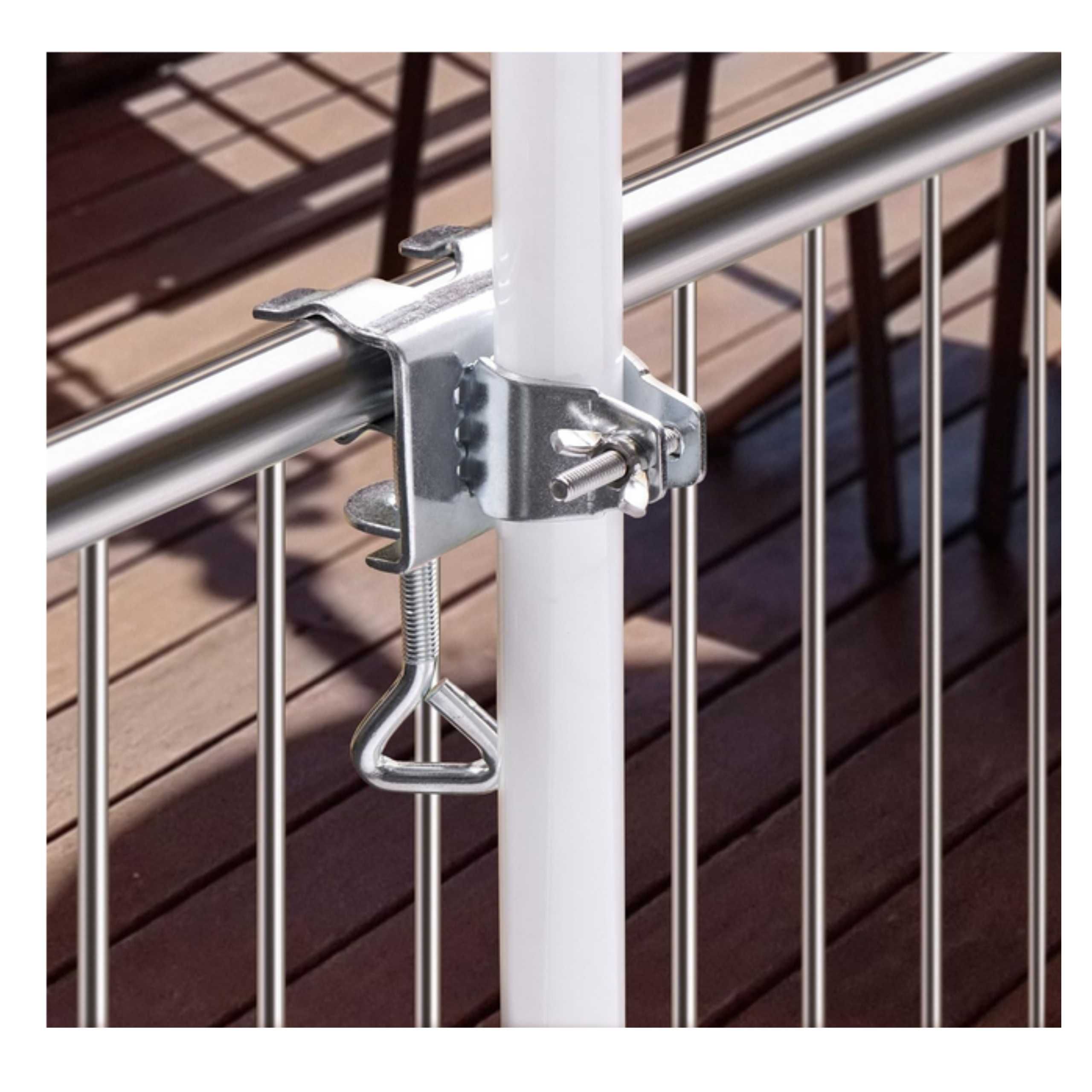 Uchwyt na parasol balkonowy do poręczy na taras stojak metalowy