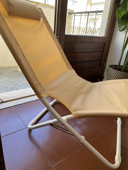 Cadeira Praia Dobravel Amarela Kasa Continente