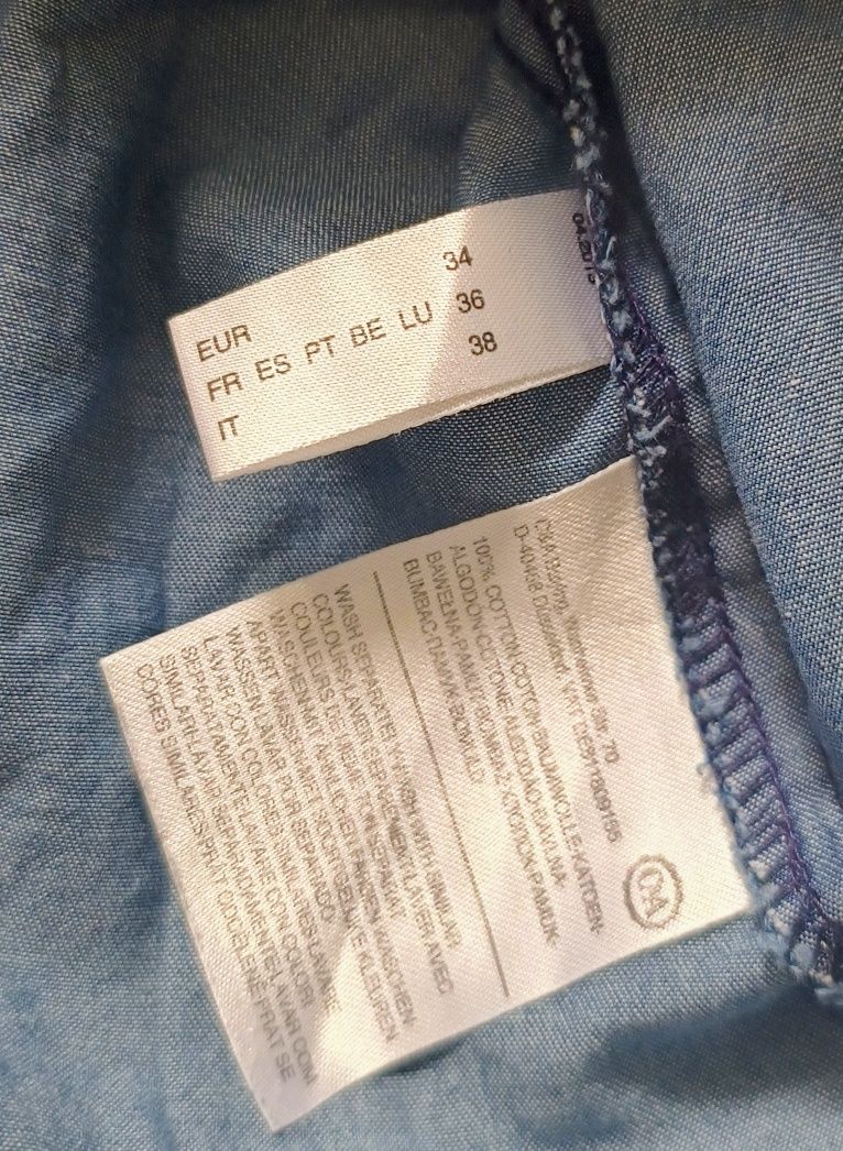Śliczna koszula jeansowa we wzory 100 bawełna