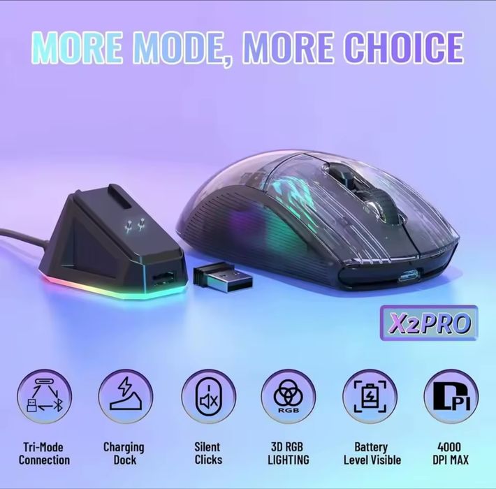 Ігрова мишка Attack Shark X2PRO + док станція