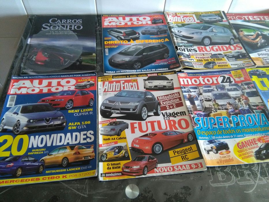 Coleções de revistas antigas de Carros e Motos