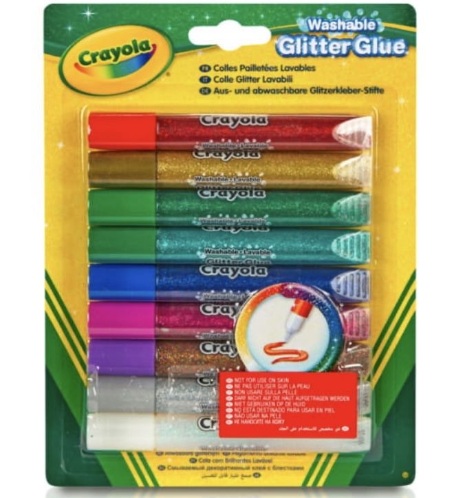 Crayola Brokatowy klej kolorowy 9 szt