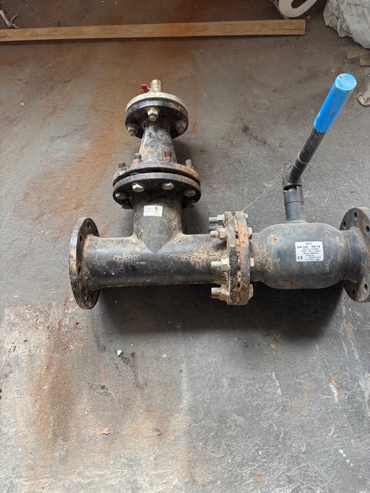 zawór zasuwa do wody  Broen DZT DN100 Pn16 + trójnik z redukcją