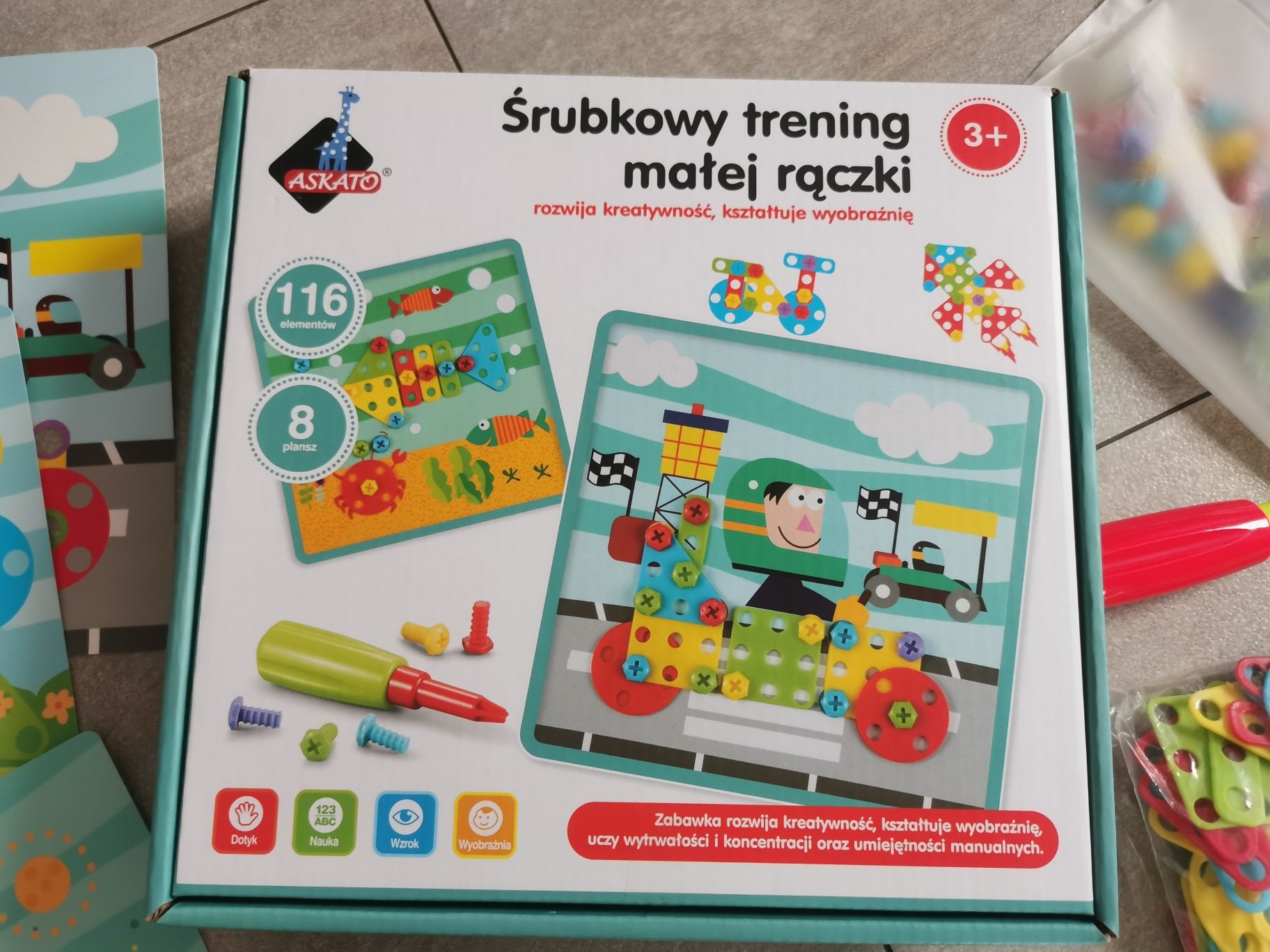 Zestaw zabawek edukacyjnych Magpad Dots Klocki magnetyczne tablica