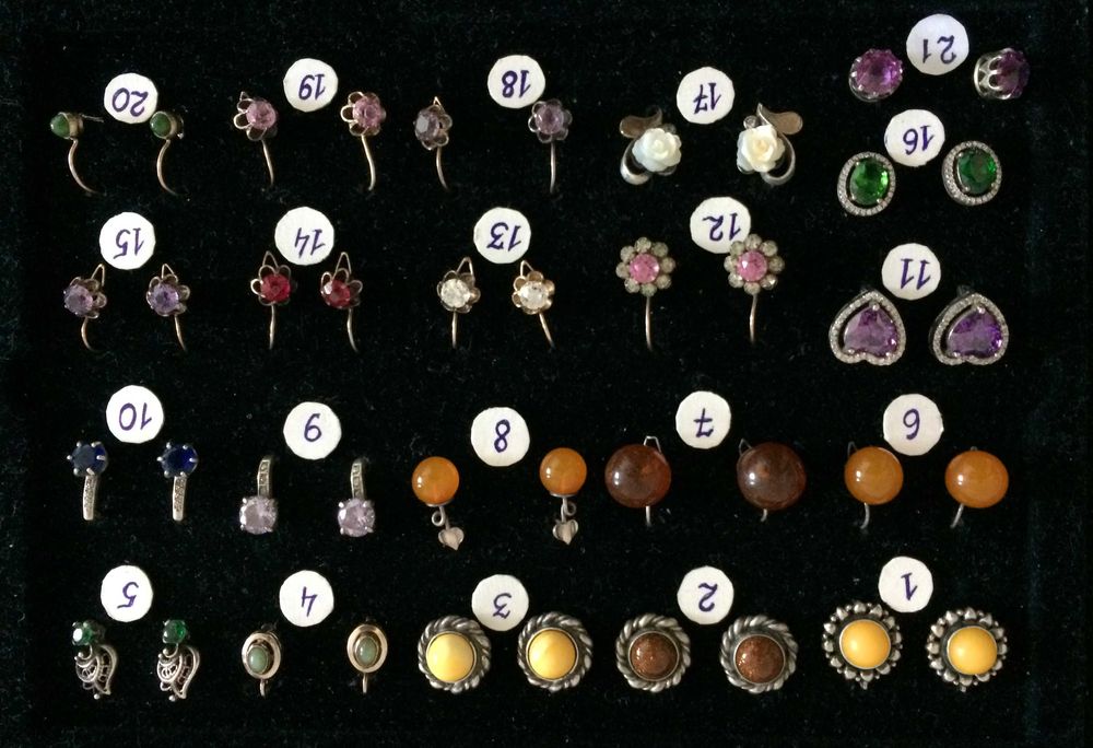 Серьги Серебро 875 916 пр СССР Серебряные серьги