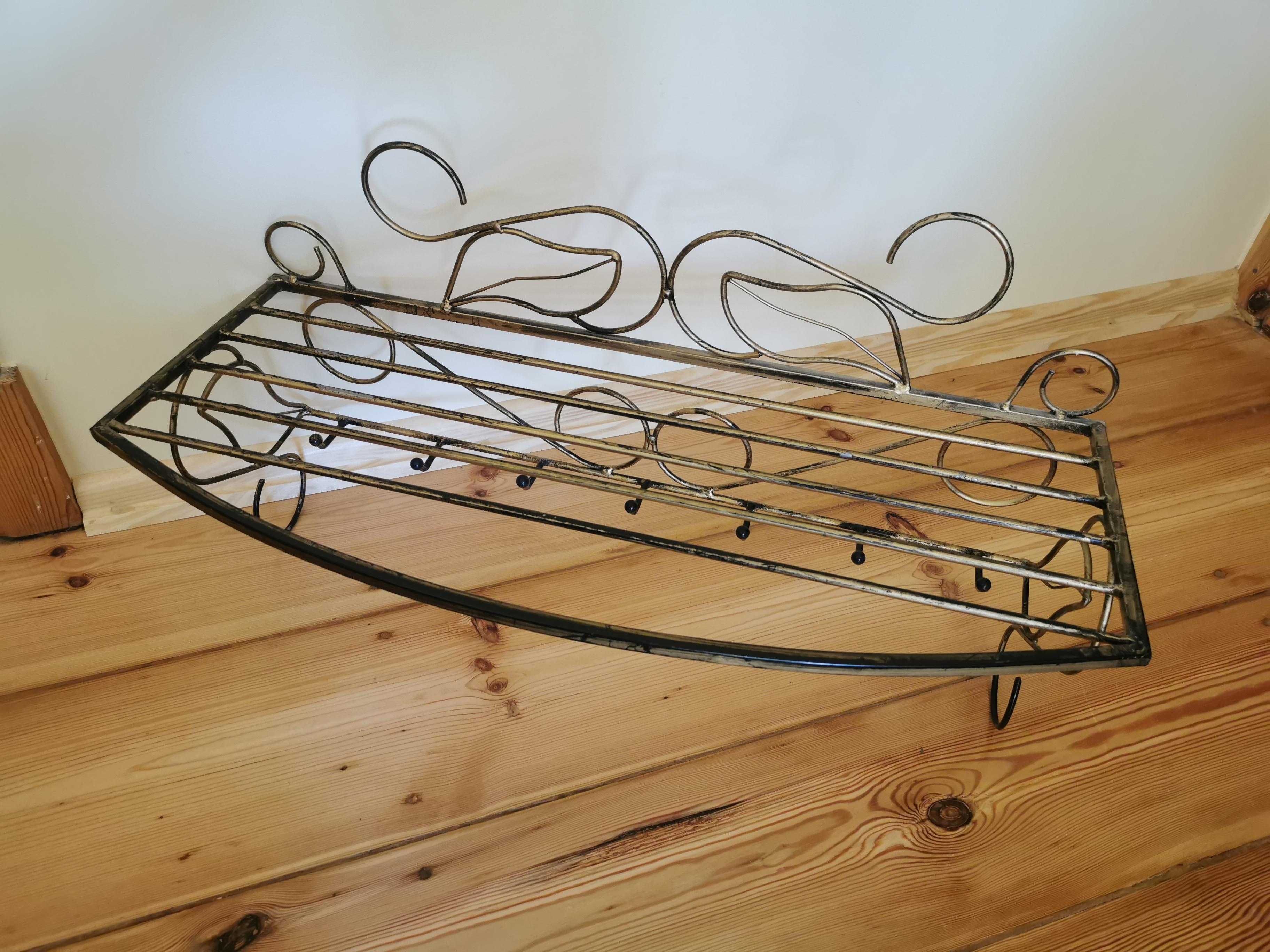 Wieszak ścienny na ubrania ozdobny 70 cm metaloplastyka kuty retro
