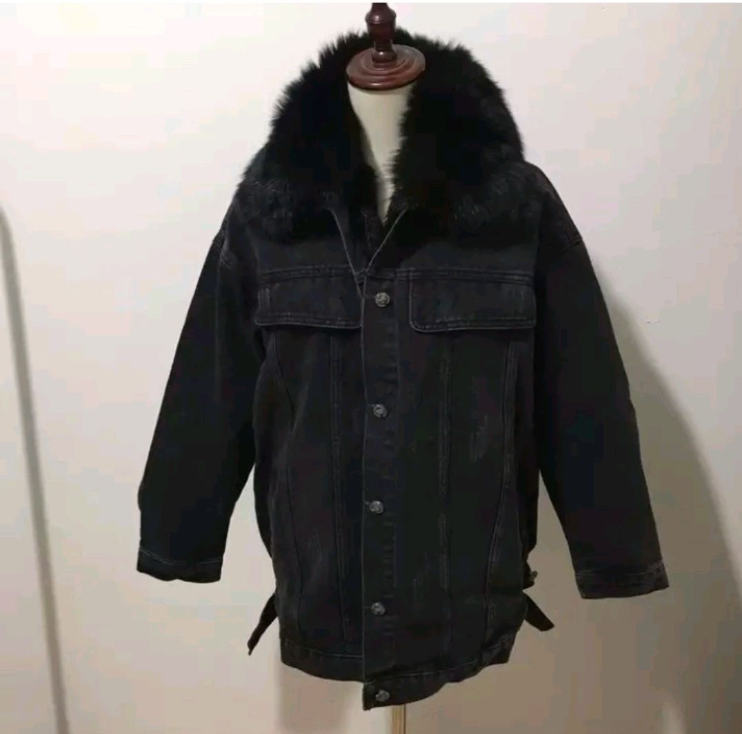 Джинсовая куртка 2в1 на кролике one size.