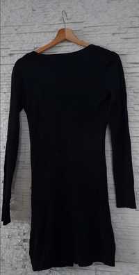 Czarny długi sweter kardigan S/ M