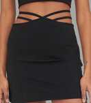 Pull&Bear czarna mini spódnica wiązana sexy XS 34 paski