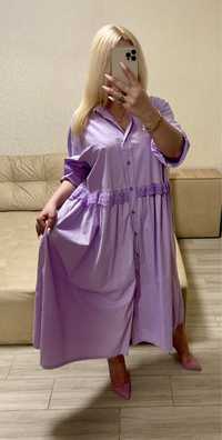 Женское длинное платье рубашка италия размер 52;54;56;58;60