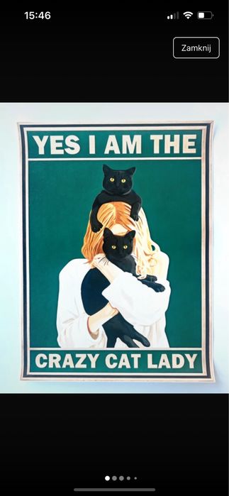 Zabawny plakat A3, dla kociary, 30/40cm