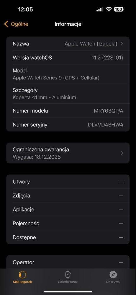 Zegarek apple 9 gps +cellular