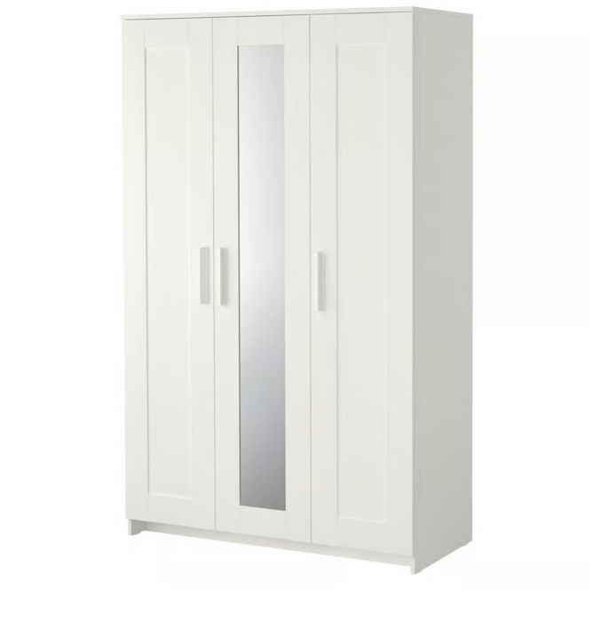 BRIMNES Roupeiro c/3 portas, branco, 117x190 cm