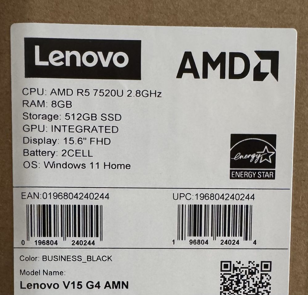 Laptop Lenovo V15 G4 AMN Ryzen 5 Radeon na gwarancji do 11/2027