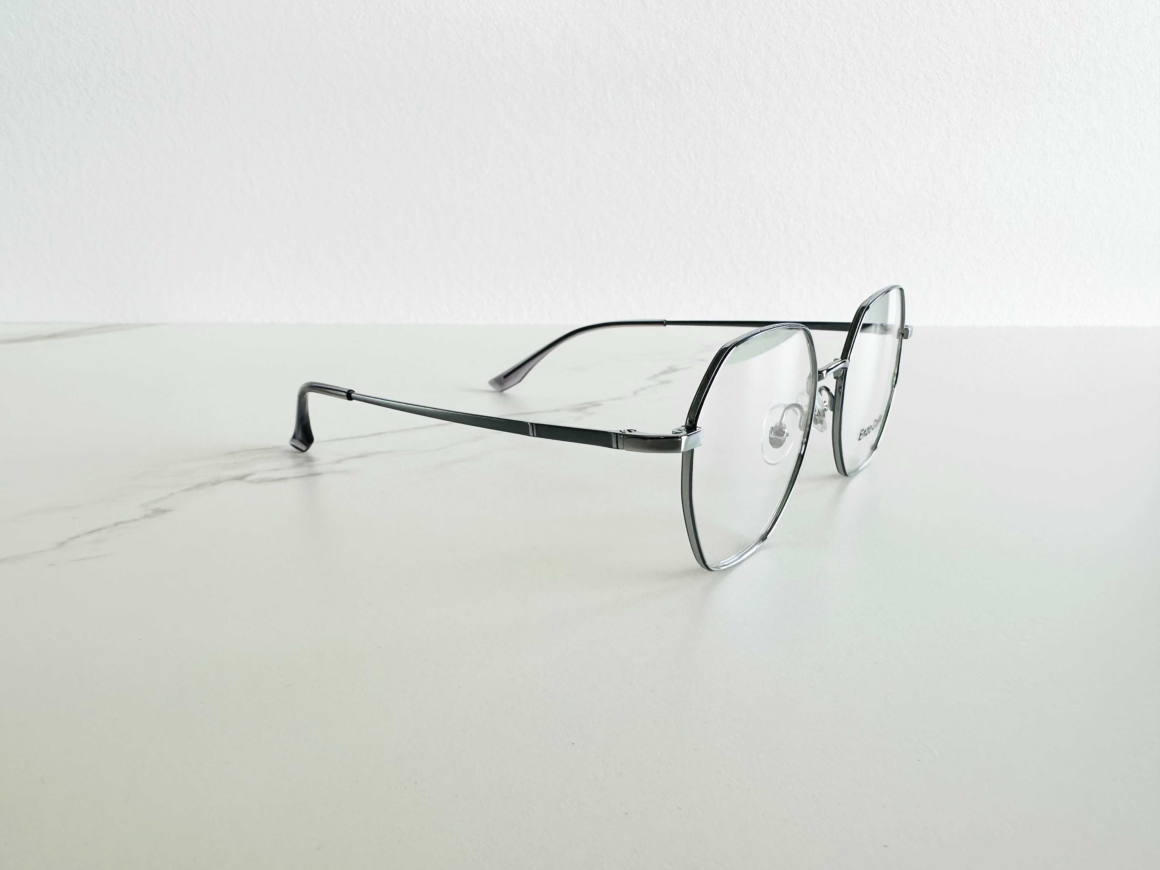 NOWE Okulary oprawki damskie srebrne metalowe ENZO COLINI 13028 C5