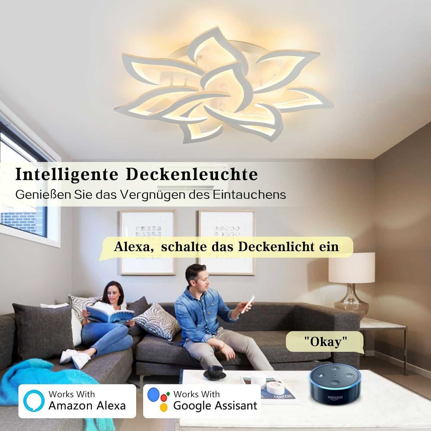 BAYHT Inteligentna lampa sufitowa LED