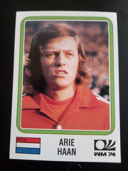 Cromo Panini World Cup Story de Arie Haan no Mundial 74 na Alemanha